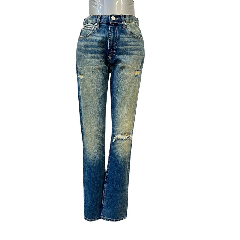 Juicy Couture Boyfriend Distressed High Rise Straight Leg Jeans Women's Size 24